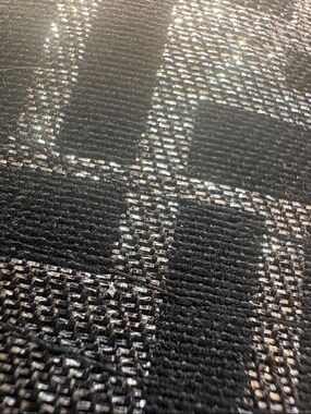 Black & Silver Textured Plaid Fabric Panel